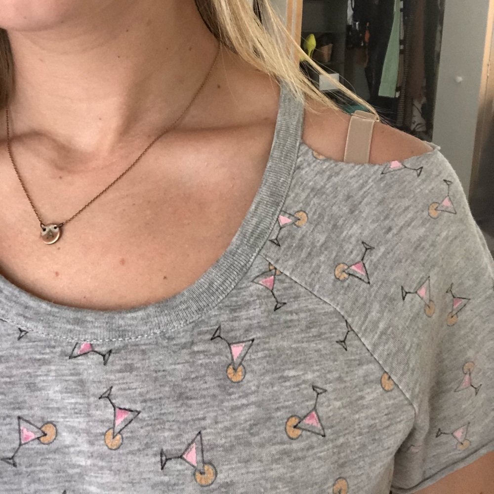 Grey cold shoulder martini top